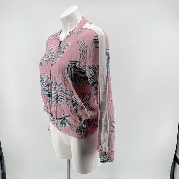 BB Dakota x Steve Madden Palm Before A Storm Pink Blossom Bomber Jacket Small - Picture 7 of 17